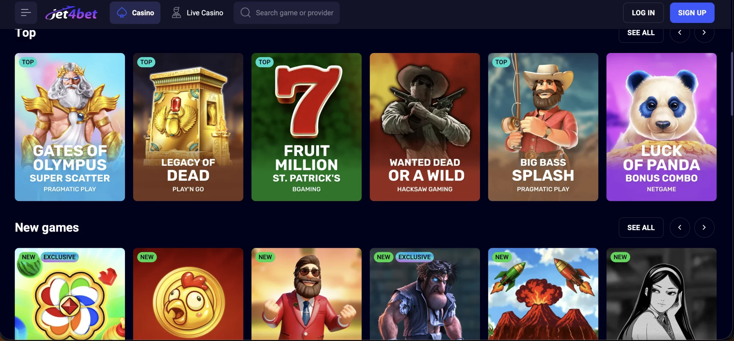 jet4bet-Spiele